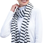 צעיף פסים שחור / לבן