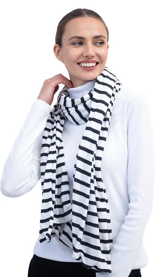 צעיף פסים שחור / לבן