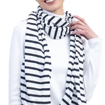 צעיף פסים שחור / לבן