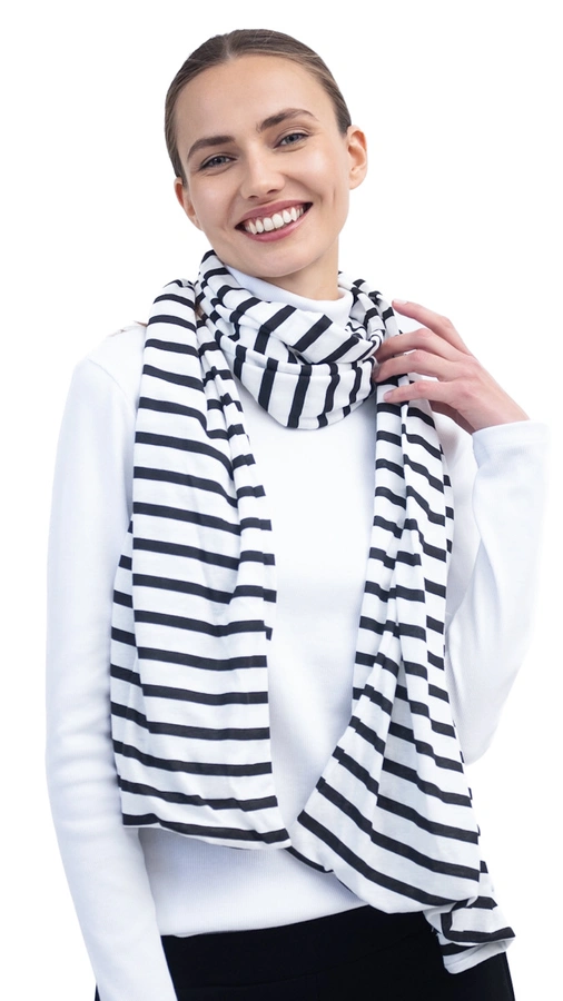 צעיף פסים שחור / לבן