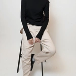 מכנסי בוי פרנד עם חגורה - חול