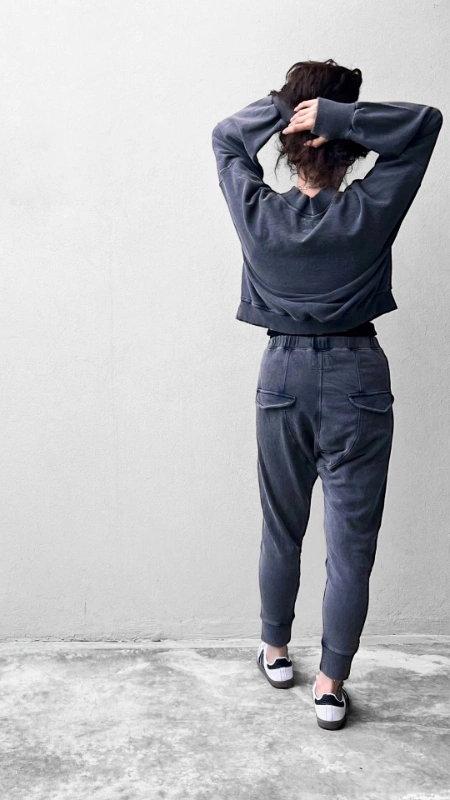 מכנסי טרנינג אופנה - אמבר - וואש גרפיט