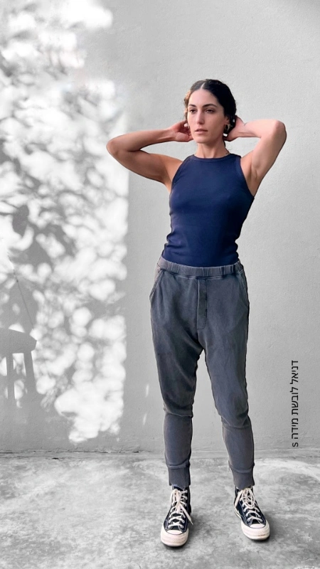 מכנסי טרנינג אופנה - אמבר - וואש גרפיט