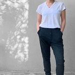 מכנסי טרנינג אופנה - אמבר - שחור