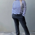 מכנסי טרנינג אופנה - ג׳וי - שחור מעושן