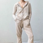 מכנסי טרנינג אופנה - ג׳וי - וואש חול