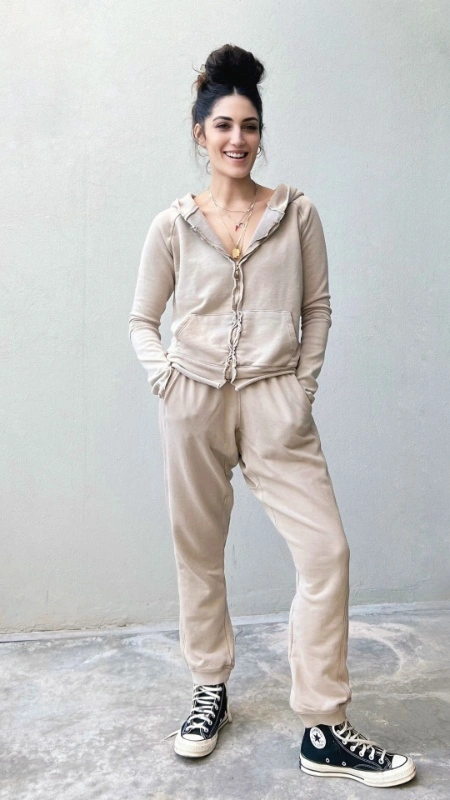 מכנסי טרנינג אופנה - ג׳וי - וואש חול