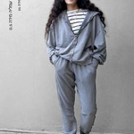 מכנסי טרנינג אופנה - ג׳וי - וואש אפור בהיר