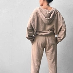 מכנסי טרנינג אופנה - ג׳וי - וואש חול