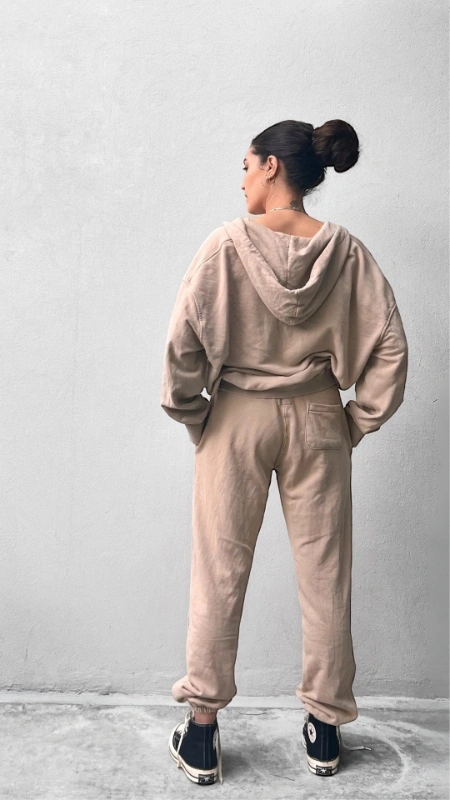 מכנסי טרנינג אופנה - ג׳וי - וואש חול