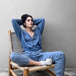 מכנסי טרנינג אופנה - ג׳וי - וואש כחול