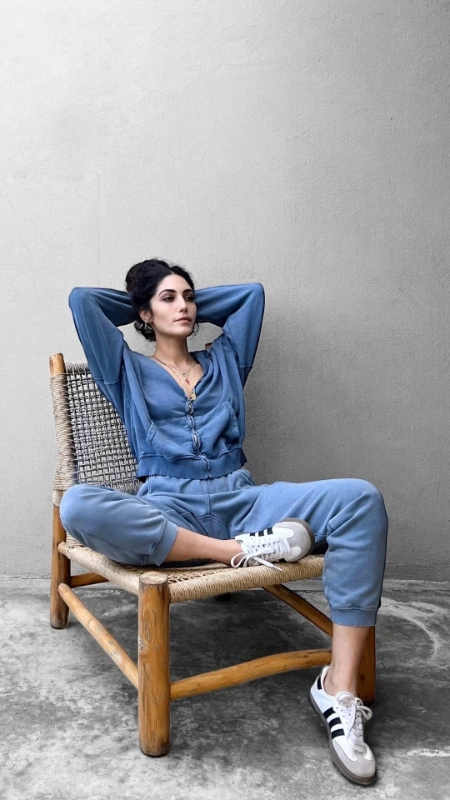 מכנסי טרנינג אופנה - ג׳וי - וואש כחול