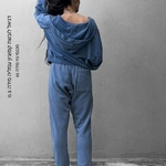 מכנסי טרנינג אופנה - ג׳וי - וואש כחול