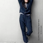 מכנסי טרנינג אופנה - ג׳וי - שחור מעושן