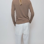 מכנסי טטרה מחויטים בגזרת בוי פרנד - לבן