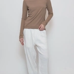 מכנסי טטרה מחויטים בגזרת בוי פרנד - לבן