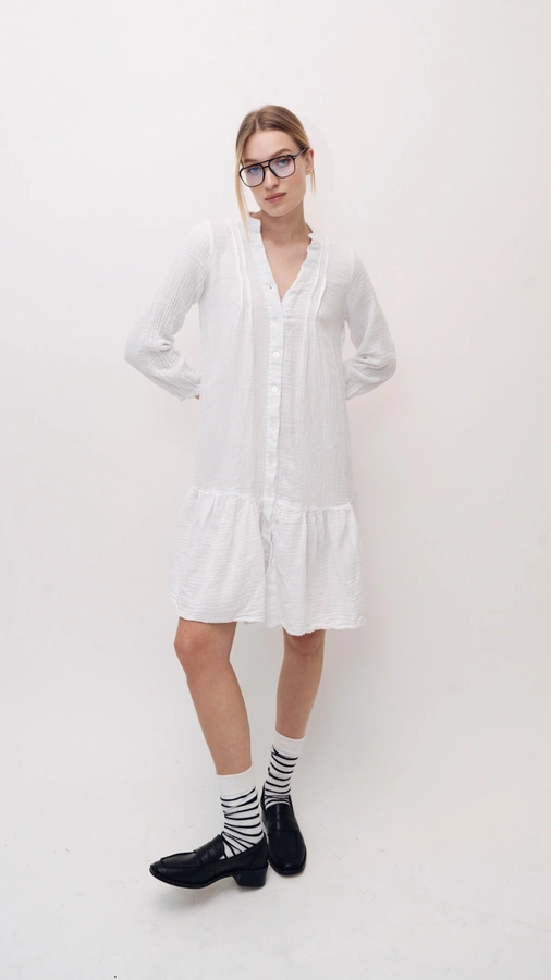 שמלת טטרה - לבן - מיקונוס