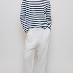 מכנסי טטרה מחויטים בגזרת בוי פרנד - לבן