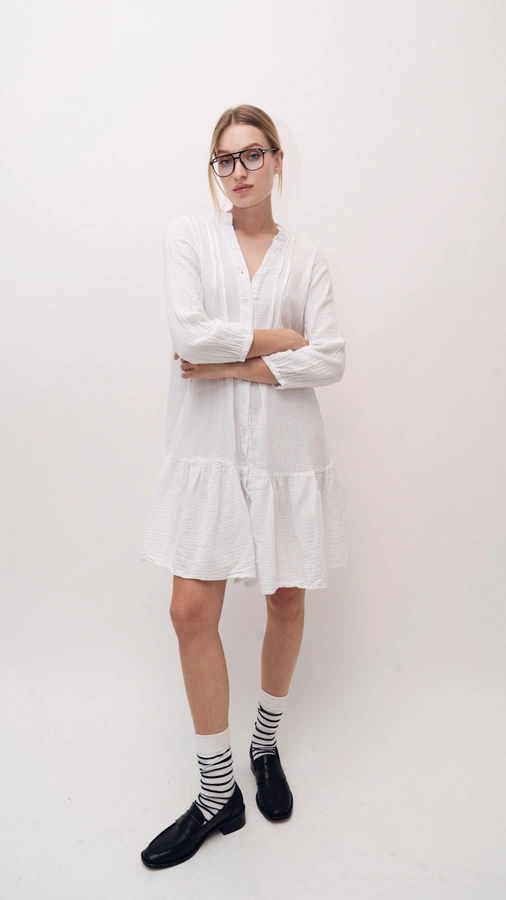 שמלת טטרה - לבן - מיקונוס