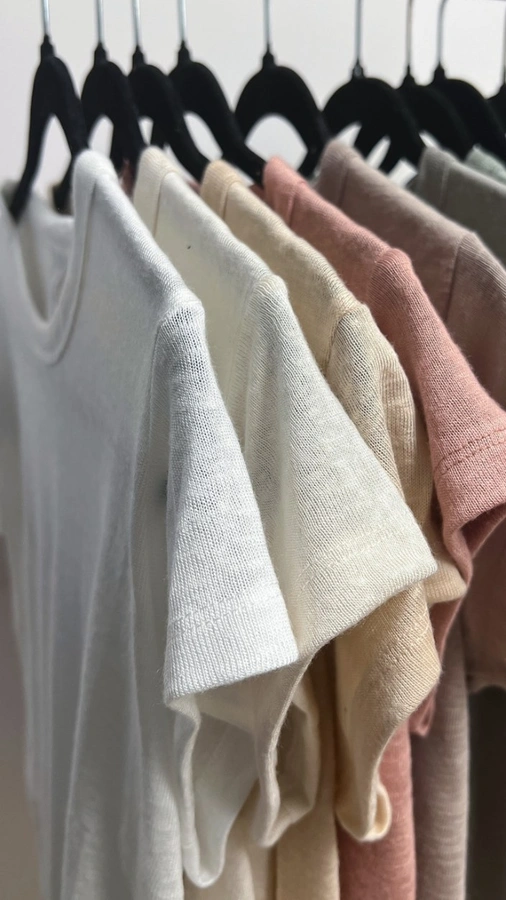 חולצת סריג דמוי פשתן - ורוד מעושן - איב