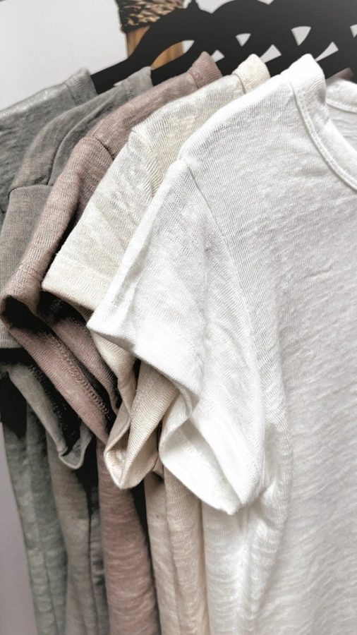 חולצת סריג דמוי פשתן - ורוד מעושן - איב