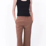 מכנסי פשתן ויסקוזה נשפכים - שוקולד - שושי