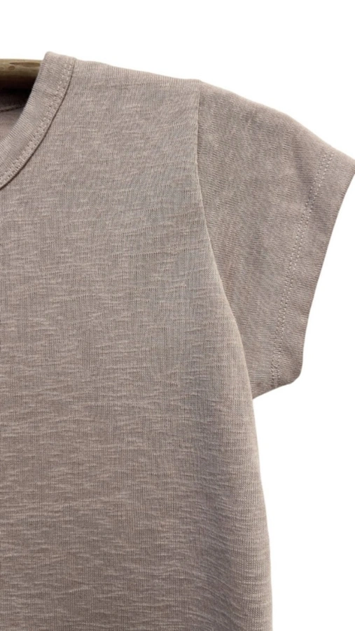 חולצת סריג דמוי פשתן - מוקה - איב