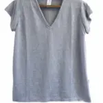 חולצת סריג דמוי פשתן - מפתח וי - אייס - איה