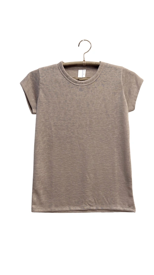 חולצת סריג דמוי פשתן - מוקה - איב