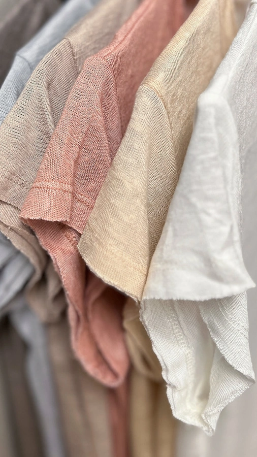 חולצת סריג דמוי פשתן - מוקה - איב