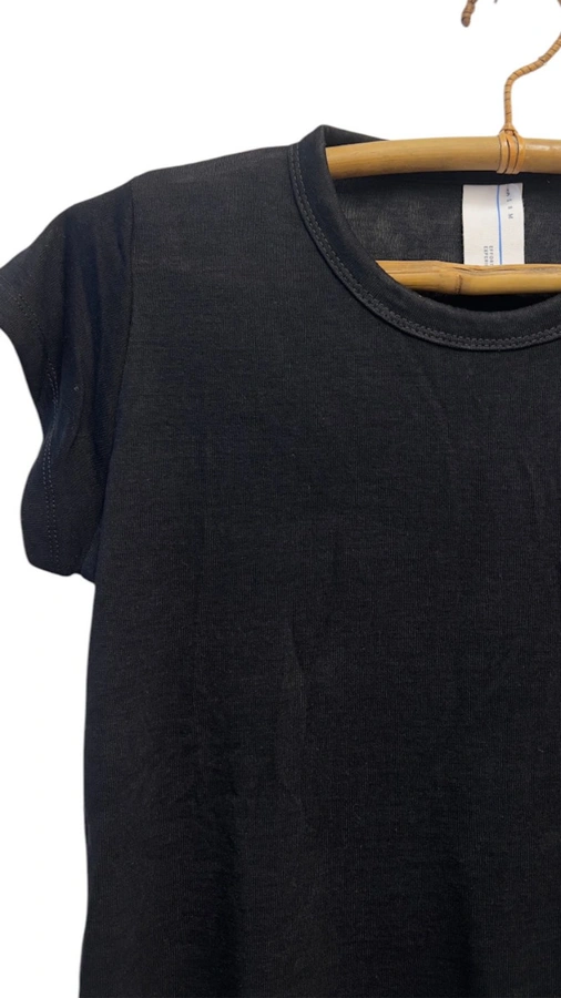 חולצת סריג דמוי פשתן - שחור - איב