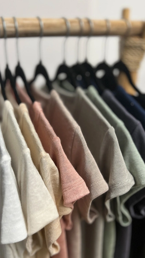 חולצת סריג דמוי פשתן - אפור עכבר - איב