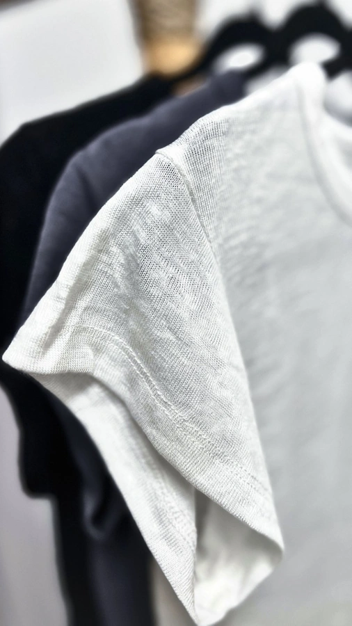 חולצת סריג דמוי פשתן - אפור עכבר - איב