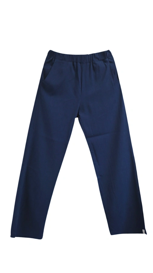 מכנסי פשתן ויסקוזה נשפכים - נייבי - שושי