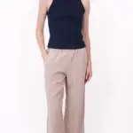 מכנסי פשתן ויסקוזה נשפכים - חול - שושי