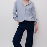 מכנסי פשתן ויסקוזה נשפכים - נייבי - שושי