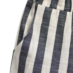 מכנסי פשתן פסים רחבים - נייבי - שושי