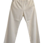 מכנסי פשתן ויסקוזה נשפכים - לבן חם - שושי