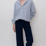 מכנסי פשתן ויסקוזה נשפכים - נייבי - שושי