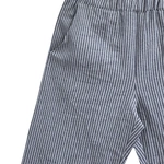 מכנסי פשתן פסים דקים - נייבי - שושי