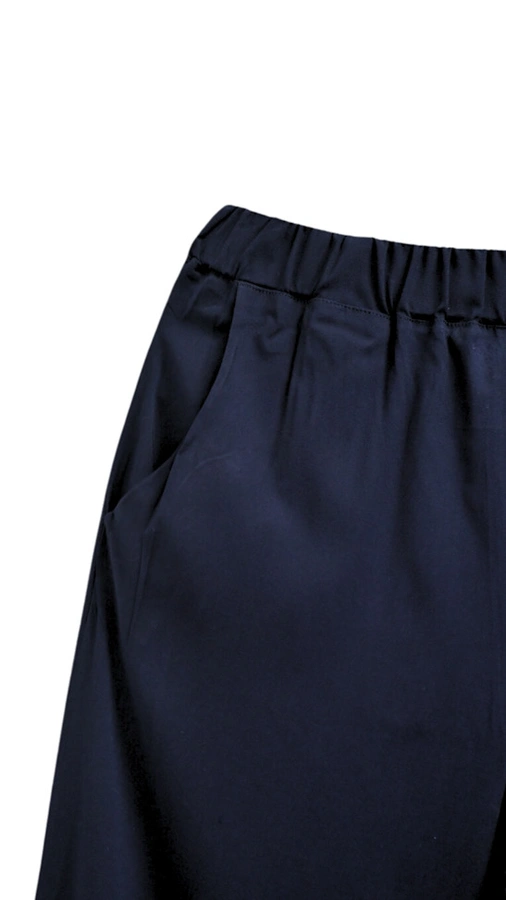 מכנסי פשתן ויסקוזה נשפכים - כחול דיו - שושי