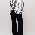 מכנסי פשתן ויסקוזה נשפכים - כחול דיו - שושי