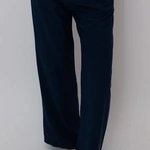 מכנסי פשתן ויסקוזה נשפכים - נייבי - שושי