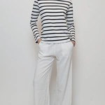 חולצת טי פסים קלאסית - ירוק/לבן - מארה