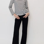 חולצת טי קלאסית - נופים - פסים שחורים - מארה