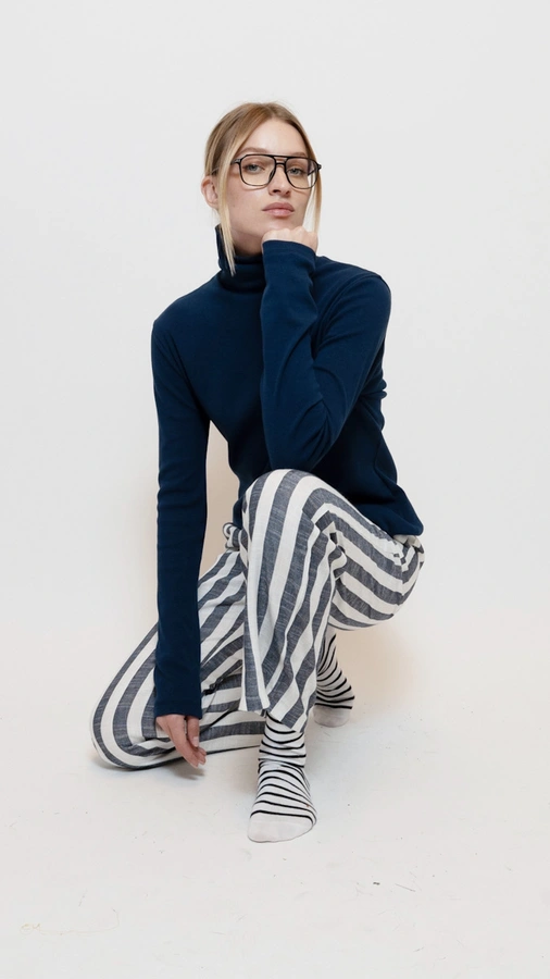 חולצת גולף ריב - נייבי - עדי