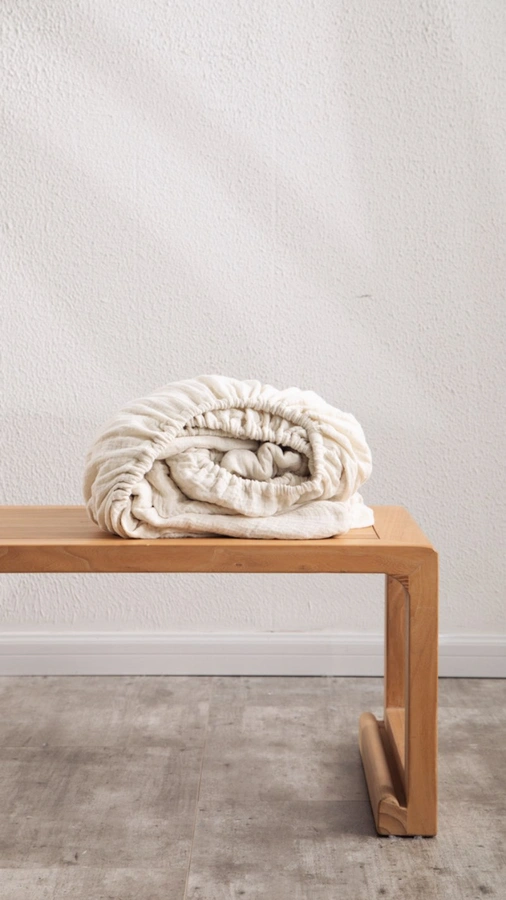 סדין כותנה אורגנית 100% - שמנת