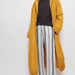 מעיל רוח אוברסייז ארוך - אפור סילבר - מארין