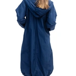 מעיל רוח אוברסייז ארוך - כחול נייבי - מארין