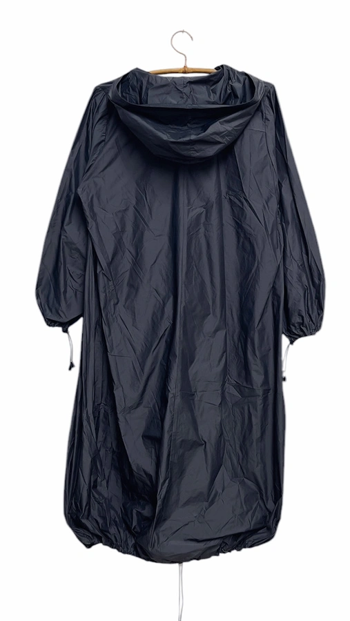 מעיל רוח אוברסייז ארוך - פלדה - מארין